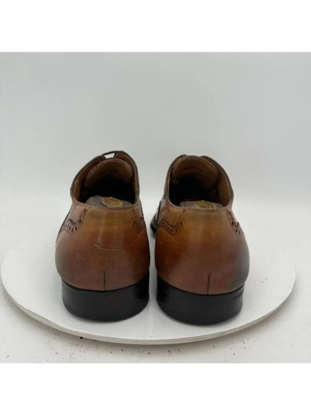 Magnanni Men Size 10 Brown Leather Wingtip Cap Toe Lace Up Oxford Dress Shoes